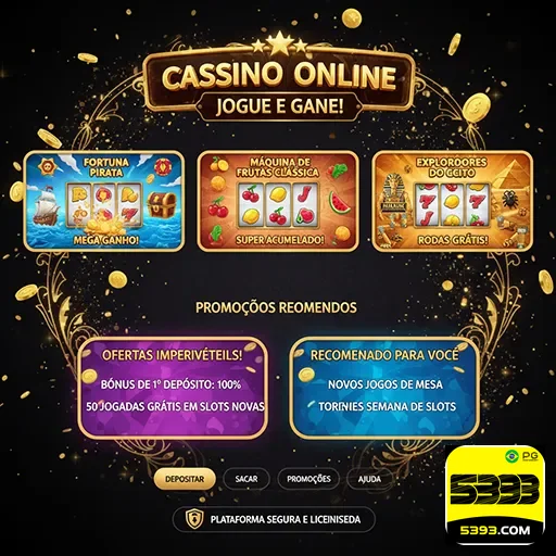 Tela de casino mobile premium com jogos ao vivo e slots